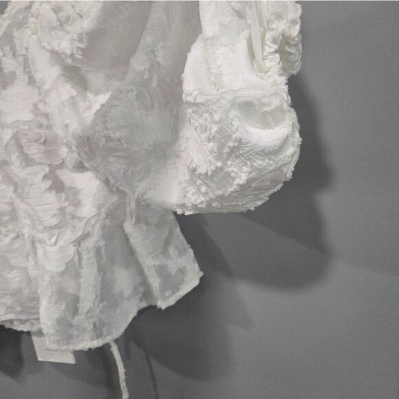 🐢 Free People Callie Puff-Sleeve Appliqué Top Size S - Picture 12 of 12